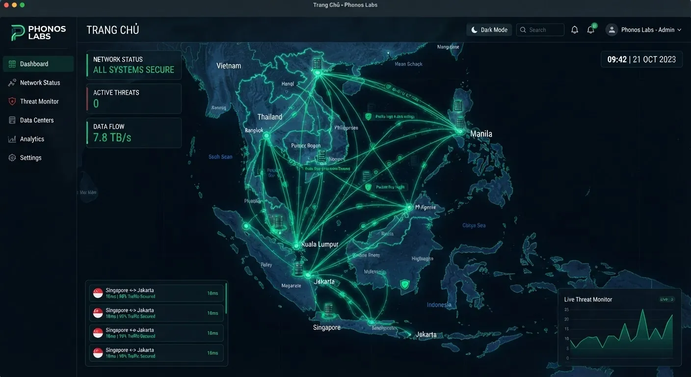 Sơ đồ kiến trúc ứng dụng web và di động kết nối đa nền tảng